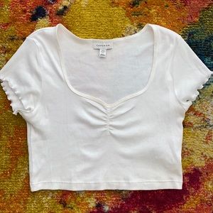 White TopShop Cropped Shirt